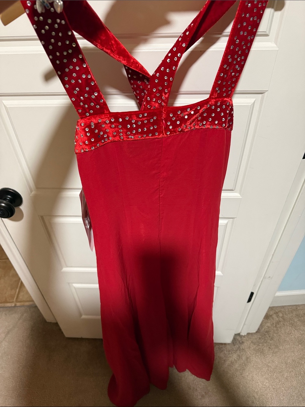 Ashro Red Crystal Embellished Maxi Dress Gown NWOT - Picture 6 of 6